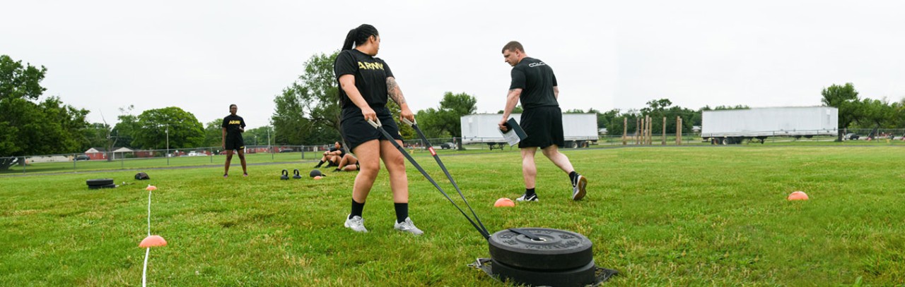 Photo of Army personnel exercising outside