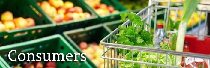 Consumers Consumers title with grocery market in background