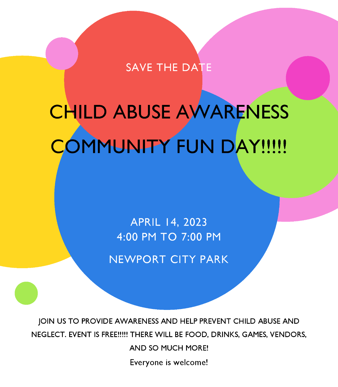 Child Abuse Awareness Community Fun Day! Child Abuse Awareness Community Fun Day!