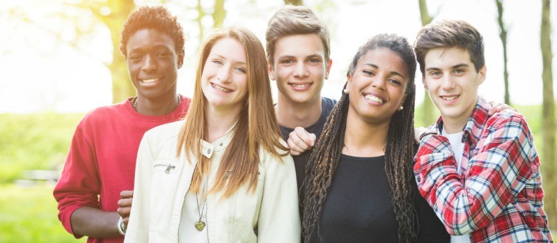 Multiethnic Group of Teenagers Outdoor