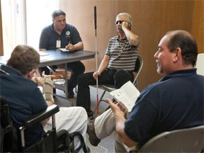 Cleveland, TN, May 31, 2011 -- Pam Jackson of the Chattanooga Independent Lliving organization, Coy Carl from FEMA Commuity Relation and James Fleming, Disaster Integration Specialist discuss issues with Jorge Colon, manager of the Cleveland Disaster recovery Center. FEMA goes to great lengths to ensure that special needs survivors receive the benefits they are entitled to. Photo by EdEdahl/FEMA Cleveland, TN, May 31, 2011 -- Pam Jackson of the Chattanooga Independent Lliving organization, Coy Carl from FEMA Commuity Relation and James Fleming, Disaster Integration Specialist discuss issues with Jorge Colon, manager of the Cleveland Disaster recovery Center. FEMA goes to great lengths to ensure that special needs survivors receive the benefits they are entitled to. Photo by EdEdahl/FEMA