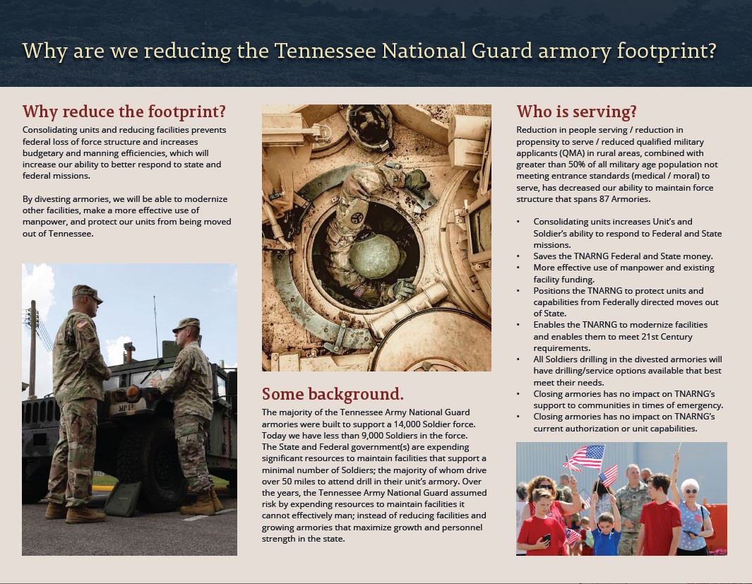 Back page of Armory Rebalance Initiative tri-fold