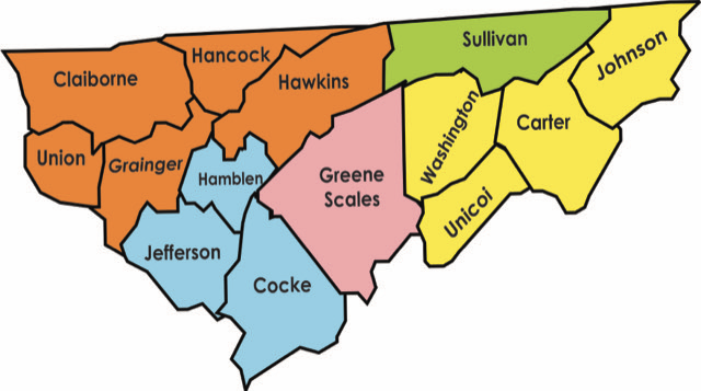Map of District Five Counties Map of District Five Counties