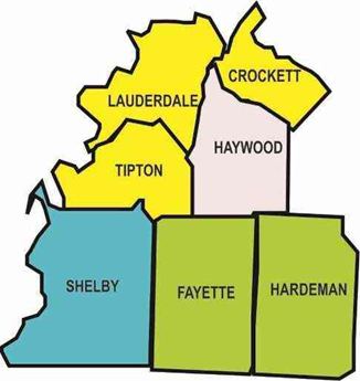 Map of District Four Counties