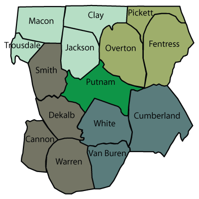 Map of District Six Counties