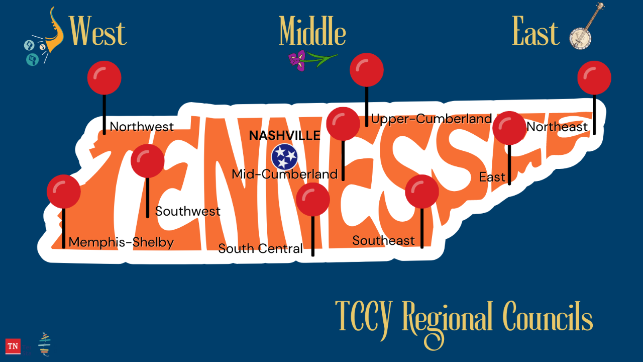TCCY Regional Councils Areas Map