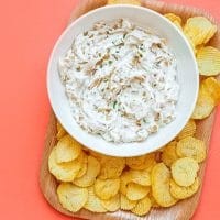 French Onion Dip chips and dip
